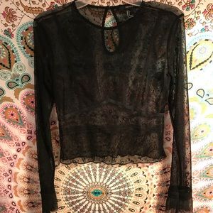 Swiss dot mesh top